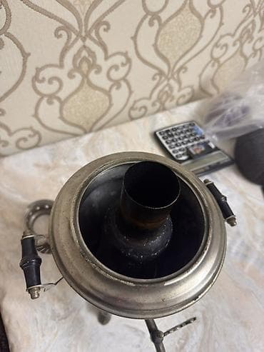 od samavarı: Klassik metal samovar - Material: döküm metal/krom rəngli korpus - — 4