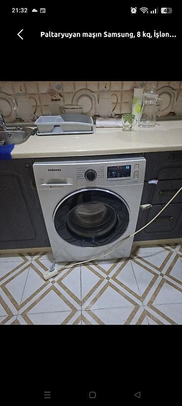 ucuz parca: Paltaryuyan maşın Samsung, 8 kq, İşlənmiş, Avtomat, Qurutma var, Kredit yoxdur, Ünvandan götürmə — 1