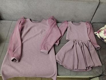 Костюмы: Ana-bala geyim dəsti - Rəng: toz pembe/çəhrayı - Parça: yumşaq — 4