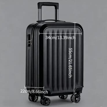 Чемоданы: Qara sərt korpuslu əl baqajı (kabin ölçüsü) - Ölçü: 20 düym – 55 x 33 — 2