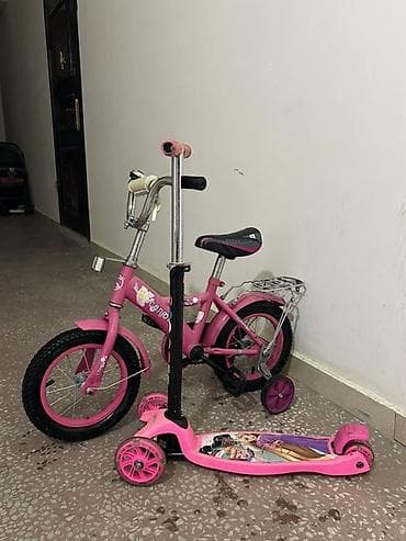 velosiped barter: Uşaq velosipedi və skuter dəsti - Rəng: çəhrayı - Velosiped: 12 düym — 3