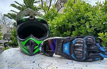 Dəbilqələr: Motokros/Tur enduro tipli integral dəbilqə + qoruyucu eynək + — 9