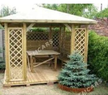 jaluzi perde: Bağ üçün dekorativ ağacdan hazırlanmış besedkalar - Material — 4