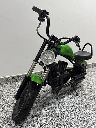 Uşaq üçün mini motosiklet – chopper üslubunda - Rəng: yaşıl-qara -