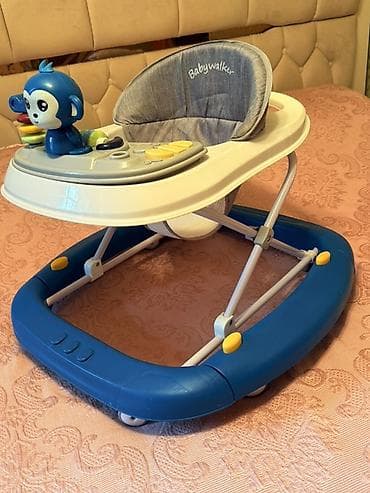 Tibbi məhsullar: Uşaq gəzdirəni – Babywalker - Rəng: mavi-ağ-boz - Yumşaq, yüksək bel — 4