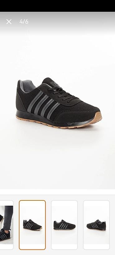 Kişi idman krossovkası - Rəng: qara, yanlarda tünd boz dekorativ 3