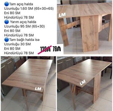Yeni, Açılan, Laminat, Dördbucaq masa