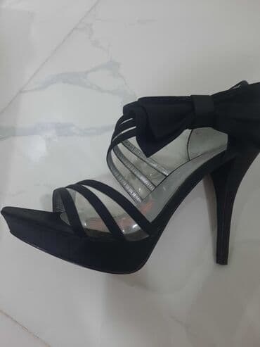 босоножки новые 36 размер: Размер: 37, цвет - Черный, Б/у — 1