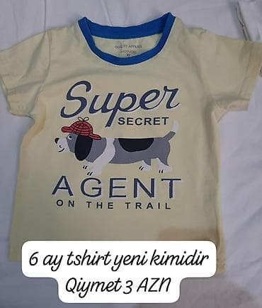 Uşaq köynəyi – 6 ay üçün. - Qısaqol, yumşaq pambıq material - Açıq — 1