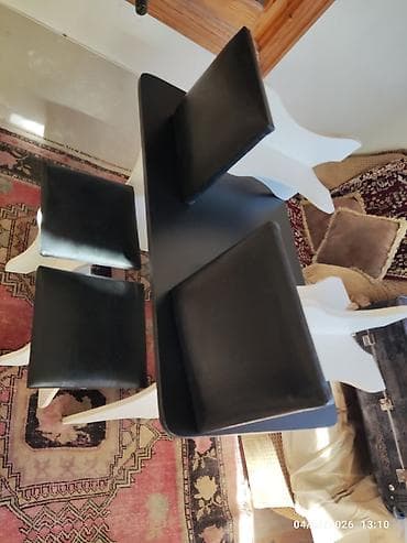 ucuz qonaq otagi mebelleri: Mətbəx üçün, Açılmayan, Dördbucaq masa, 4 stul — 3