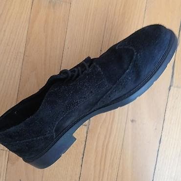 Ayaqqabılar: Qara zamşa kişi ayakkabısı – klassik broq üslubu - Material: yumşaq — 2