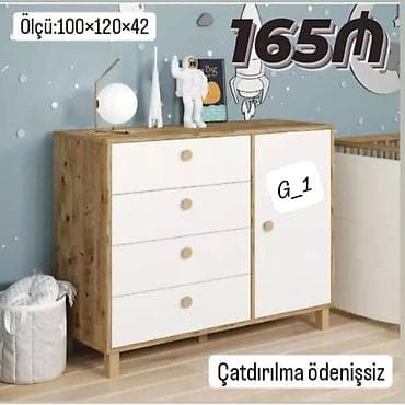 kamp evi: Mebel növü: Komod/çəkməcəli şkaf (model: G_1) - Ölçü: 100 × 120 × 42 — 1