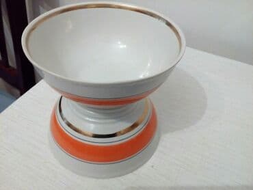 Mətbəx aksesuarları: Kasalar, rəng - Narıncı, Farfor, SSRİ — 3