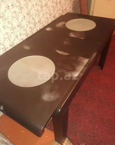 Qonaq masası, İşlənmiş, Açılan, Taxta, Dördbucaq masa