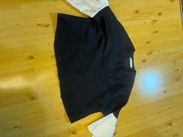 şalvar cins: Qadın bluzu – qara korpus, ağ kontrastlı qollar - Dizayn: İkirəngli — 1