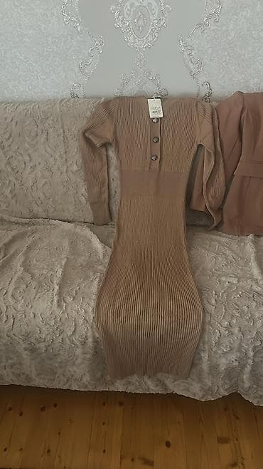 ucuz geyimlər: Qadın geyimləri dəsti - Şokolad rəngli kostyum: ikinəyli model — 4