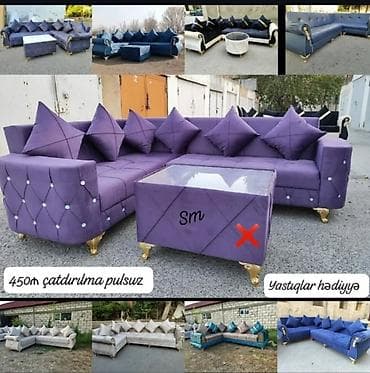 Künc divan dəsti – müasir dizayn - Model: Künc L‑şəkilli divan -