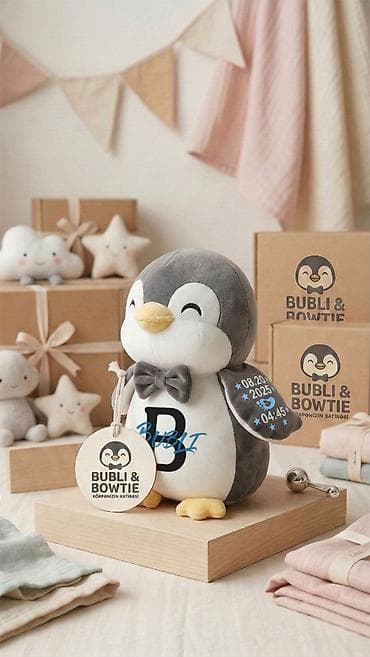 uşaq sumkalari instagram: Bubli & Bowtie – fərdiləşdirilən yumşaq pinqvin oyuncaq - Ölçü — 3