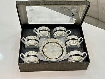 kofe dəsti: Qəhvə dəsti, rəng - Ağ, Farfor, 6 nəfərlik — 1