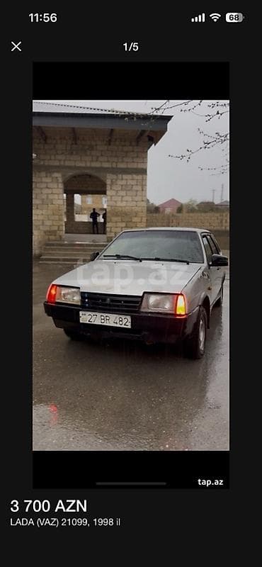 235 70 17.5: LADA (VAZ) 21099, 1998 il - Ban: sedan, gümüşü rəng - Ön/Arxa işıqlar — 1