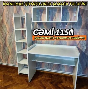 masa lampasi: Oğlan və qız üçün, Yeni, Siyirməli, Yazı masası, Stulsuz — 6