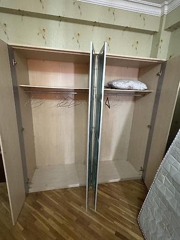 qardirob otagi: İşlənmiş, 3 qapılı, Güzgülü, Digər rəng, Digər material, Açılan, Düz dolab — 2