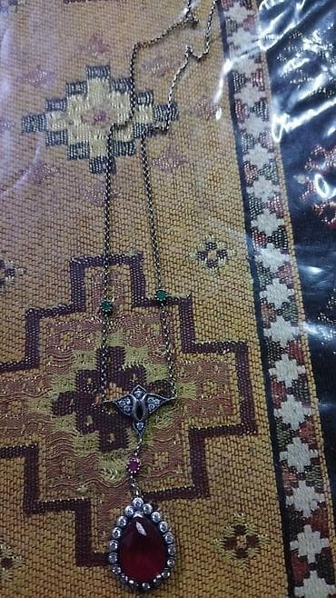 Aksesuarlar: Osmanlı üslublu gümüş boyunbağı - Material: gümüş rəngli zəncir və — 2