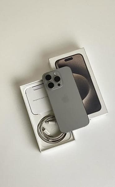 macbook pro m3: IPhone 15 Pro, 256 GB, Natural Titanium, Zəmanət, Simsiz şarj, Face ID — 1