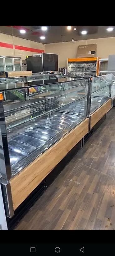 Restoran, kafe avadanlığı: Şirniyyat/gelato vitrin soyuducusu - Geniş şüşə vitrin: məhsulların — 1