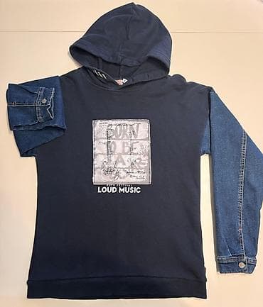 jersey: Uşaq/körpə üçün kapüşonlu svitşört kolleksiyası 1) Tünd göy kapüşonlu — 3