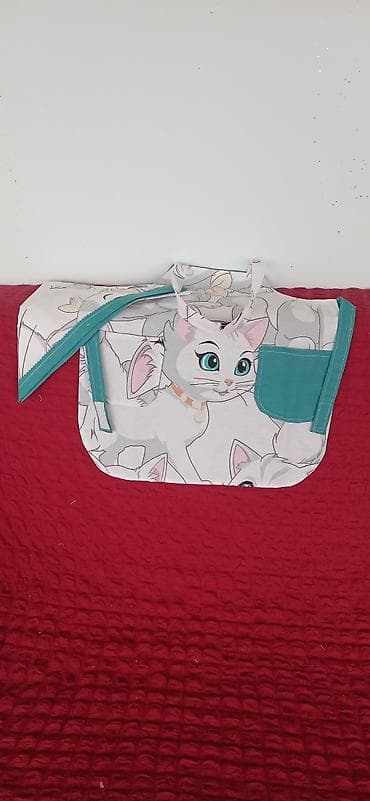 uşaq üçün geyimlər: Uşaq üçün mətbəx önlüyü dəsti - Dəst: önlük + üçbucaq dəsmal - Parça — 6