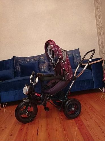 cube velo: Uşaq üçtəkərli velosipedi – valideyn idarəetməsi ilə - Rəng: tünd — 2