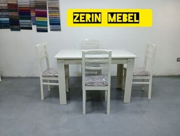 vannalar, çimmək üçün stullar: Mətbəx üçün, Yeni, Dördbucaq masa, 4 stul — 4