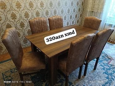 Qonaq otağı üçün, Açılmayan, Dördbucaq masa, 6 stul — 1