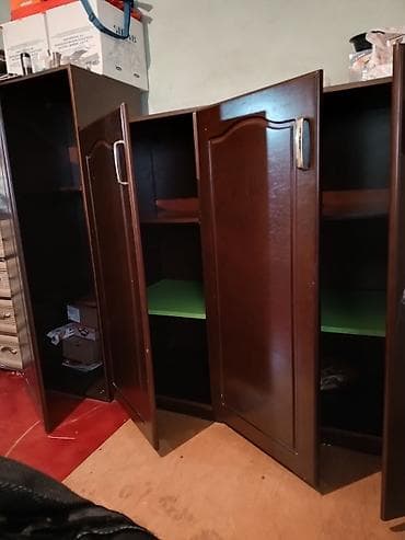 qapı taxta: İşlənmiş, 4 qapılı, Qəhvəyi, Taxta, Açılan, Düz dolab — 2