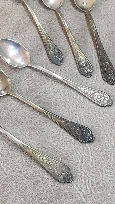 Qaşıqlar: Gümüşlə işlənmiş çay-kofe qaşıqları - Sayı: 6 ədəd - Dizayn: sap — 3