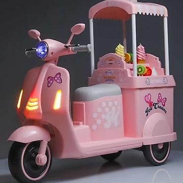 Uşaq üçün elektrik maşınları: Uşaq üçün elektrikli “Ice Cream” skuteri – dondurma köşkü temalı — 2