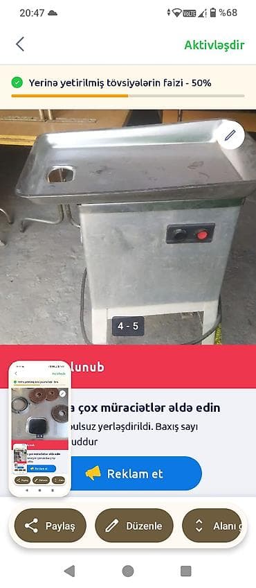 restoran avadanligi: Sənaye tipli ətçəkən maşın - Güclü elektrik mühərriki ilə yüksək — 5