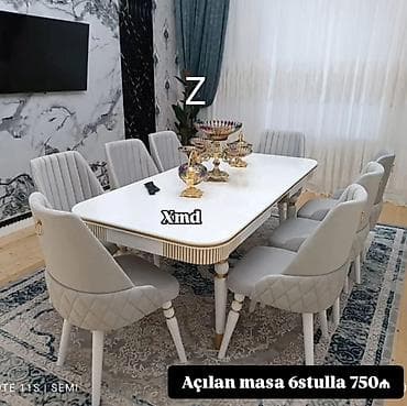 Qonaq otağı üçün, Yeni, Açılan, Dördbucaq masa, 6 stul lalafo.az -da Qonaq otağı üçün, Yeni, Açılan, Dördbucaq masa, 6 stul