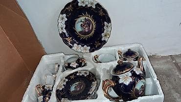 samovar cay: Çay dəsti, rəng - Göy, 6 nəfərlik — 1