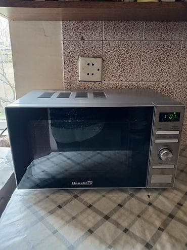 Mikrodalğalı sobalar: Mikrodalğalı soba Hausberg, Ayrıca dayanan, Mikrodalğalar ilə, rəng - Gümüşü — 1