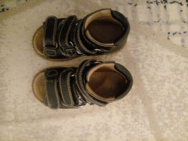 Üst geyimləri: Uşaq ortopedik sandalları - Rəng: tünd (qara/qaranlıq ton), ağ tikiş — 2