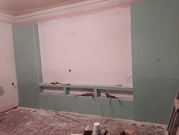 mini manqal: Alçıpan işləri və TV divar kompozisiyası – dizayn və quraşdırma — 10