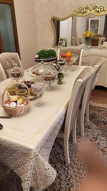 Qonaq otağı üçün, Açılmayan, Dördbucaq masa, 6 stul