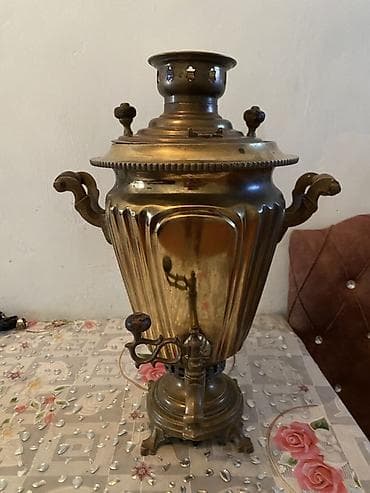 kontakt home samovar: Misin samovar – klassik rus üslubunda, mis korpuslu, relyefli gövdə və — 1