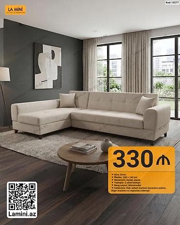 oturaca: Məhsul: Künc divan (Kod: 10577) - Ölçülər: 260 × 160 sm - Mexanizm — 1