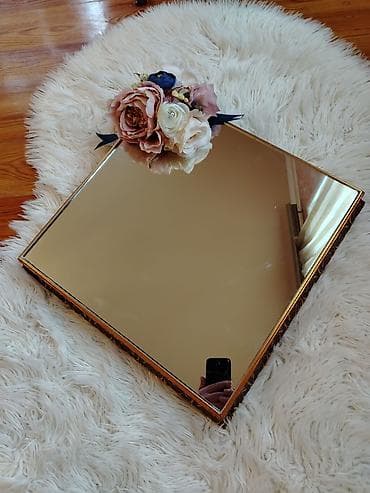 3d pen: Gəlin xonçası və bəzək dəsti - Aynalı kvadrat xonça: Qızılı haşiyəli — 1