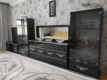 haçar desdi: Qonaq otağı üçün modern qara rəngli mebel dəsti Tərkibi: - TV stendi — 2