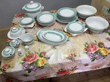 vesiqe qablari: Обеденный набор, цвет - Зеленый, Фарфор, Германия — 4