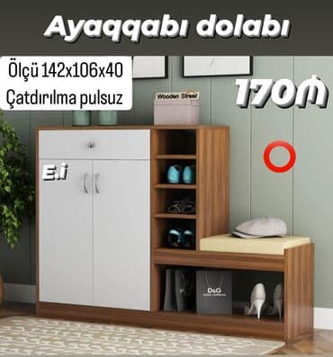 kalçuk şkaf: Yeni, Açılan, 2 qapılı Düz dolab, Ayaqqabı dolabı — 1